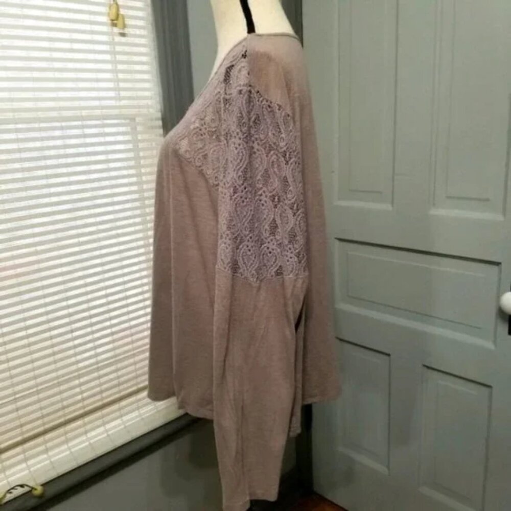 Two plus size pullover casual tops 3X in taupe and sage by Maurices and Chaps - Picture 3 of 14